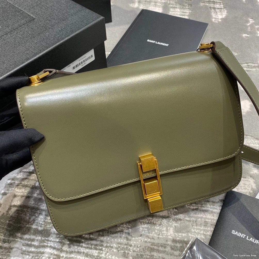 Tony Luxuries LOULOU SMOOTH IN LEATHER SATCHEL CARRE YSL 0714